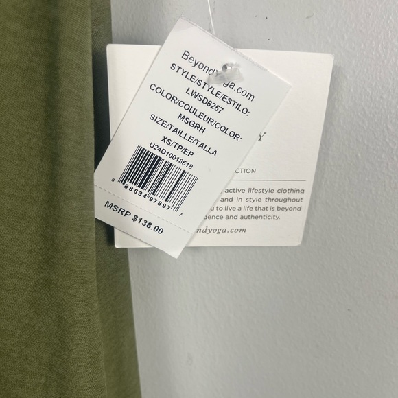 NWT Beyond Yoga Featherweight Resort Midi Tank Dress moss green size XS - Picture 2 of 7